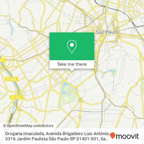 Drogaria Imaculada, Avenida Brigadeiro Luís Antônio, 3316 Jardim Paulista São Paulo-SP 01401-001 map