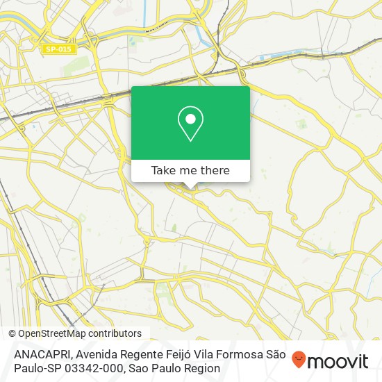 ANACAPRI, Avenida Regente Feijó Vila Formosa São Paulo-SP 03342-000 map