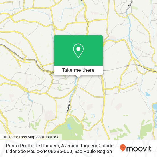 Mapa Posto Pratta de Itaquera, Avenida Itaquera Cidade Líder São Paulo-SP 08285-060