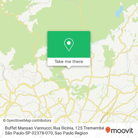 Mapa Buffet Mansao Vannucci, Rua Ilicínia, 125 Tremembé São Paulo-SP 02378-070