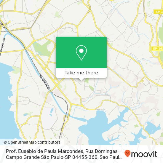 Mapa Prof. Eusébio de Paula Marcondes, Rua Domingas Campo Grande São Paulo-SP 04455-360