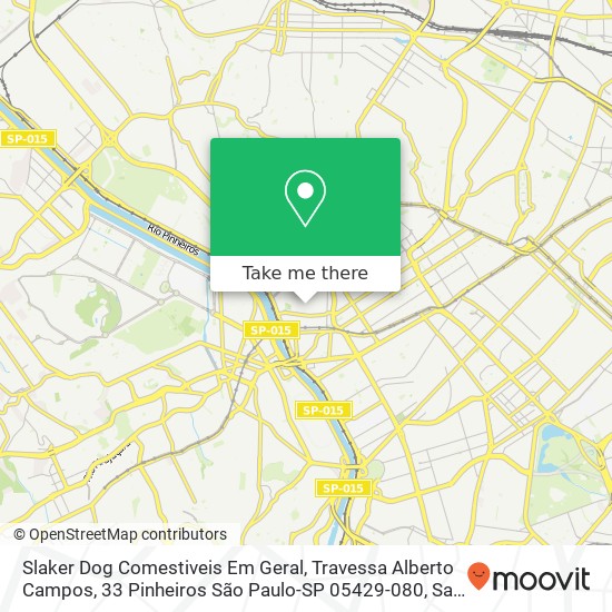 Mapa Slaker Dog Comestiveis Em Geral, Travessa Alberto Campos, 33 Pinheiros São Paulo-SP 05429-080