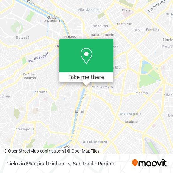 Mapa Ciclovia Marginal Pinheiros