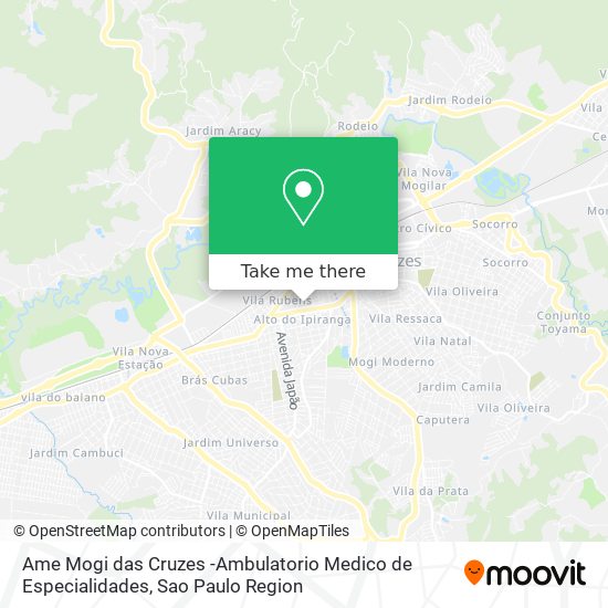 Mapa Ame Mogi das Cruzes -Ambulatorio Medico de Especialidades