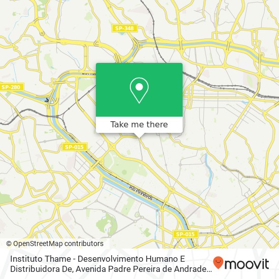 Mapa Instituto Thame - Desenvolvimento Humano E Distribuidora De, Avenida Padre Pereira de Andrade, 100 Alto de Pinheiros São Paulo-SP 05469-000