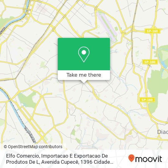Mapa Elfo Comercio, Importacao E Exportacao De Produtos De L, Avenida Cupecê, 1396 Cidade Ademar São Paulo-SP 04366-000