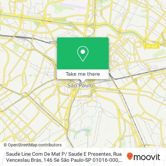 Saude Line Com De Mat P/ Saude E Presentes, Rua Venceslau Brás, 146 Sé São Paulo-SP 01016-000 map