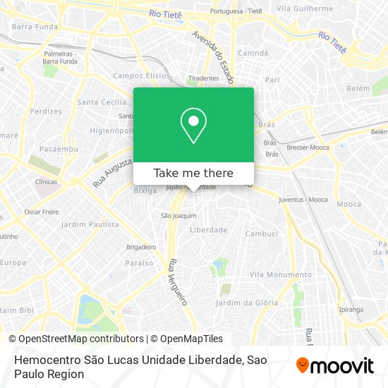 Hemocentro São Lucas Unidade Liberdade map