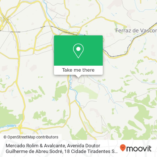 Mapa Mercado Rolim & Avalcante, Avenida Doutor Guilherme de Abreu Sodré, 18 Cidade Tiradentes São Paulo-SP 08490-010