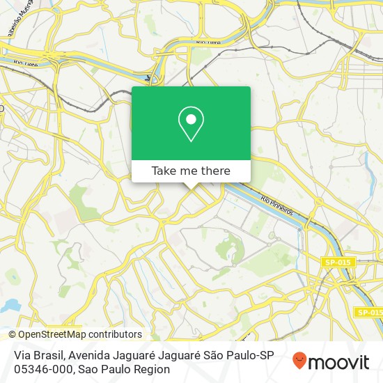 Mapa Via Brasil, Avenida Jaguaré Jaguaré São Paulo-SP 05346-000