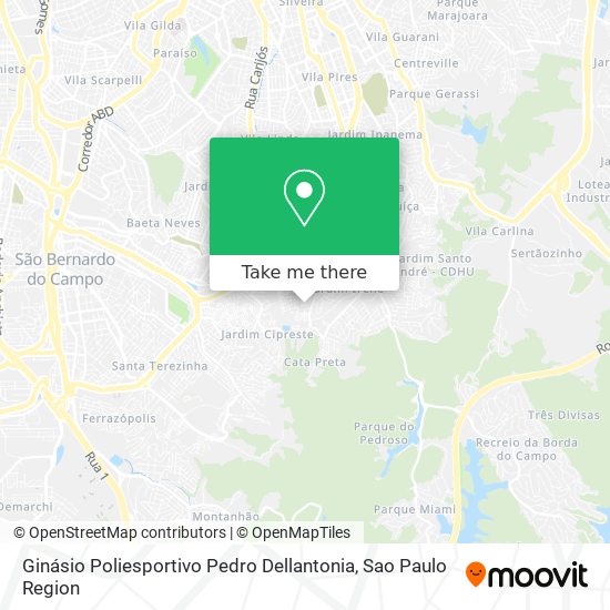 Mapa Ginásio Poliesportivo Pedro Dellantonia