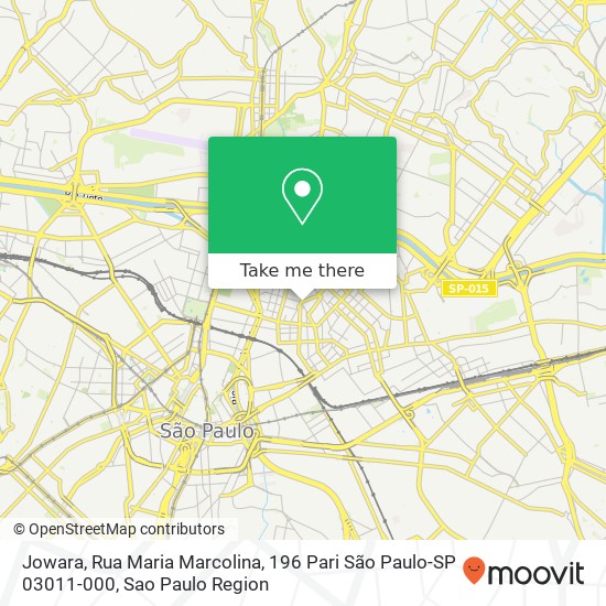 Mapa Jowara, Rua Maria Marcolina, 196 Pari São Paulo-SP 03011-000