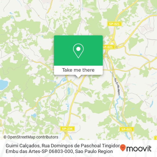 Mapa Guimi Calçados, Rua Domingos de Paschoal Tingidor Embu das Artes-SP 06803-000