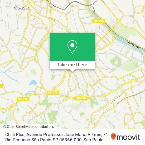 Chilli Plus, Avenida Professor José Maria Alkmin, 71 Rio Pequeno São Paulo-SP 05366-000 map