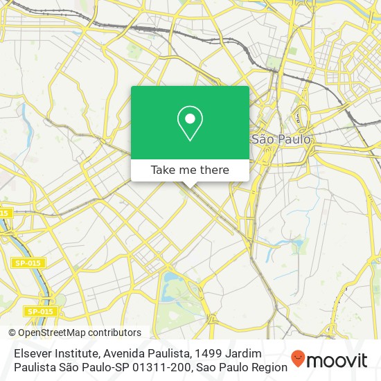 Mapa Elsever Institute, Avenida Paulista, 1499 Jardim Paulista São Paulo-SP 01311-200