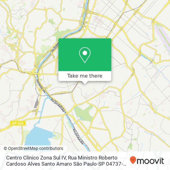 Centro Clínico Zona Sul IV, Rua Ministro Roberto Cardoso Alves Santo Amaro São Paulo-SP 04737-000 map