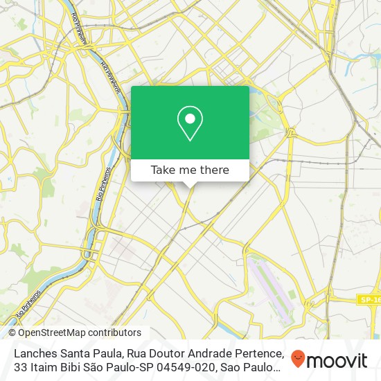 Mapa Lanches Santa Paula, Rua Doutor Andrade Pertence, 33 Itaim Bibi São Paulo-SP 04549-020