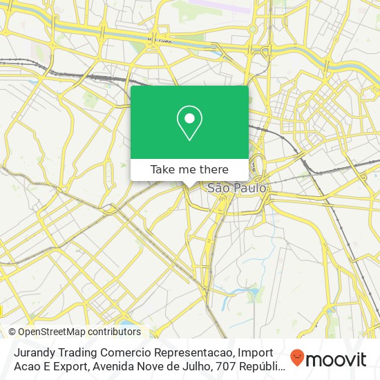 Jurandy Trading Comercio Representacao, Import Acao E Export, Avenida Nove de Julho, 707 República São Paulo-SP 01050-060 map