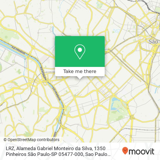 Mapa LRZ, Alameda Gabriel Monteiro da Silva, 1350 Pinheiros São Paulo-SP 05477-000