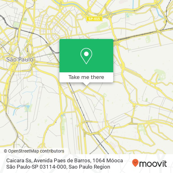 Caicara Ss, Avenida Paes de Barros, 1064 Móoca São Paulo-SP 03114-000 map