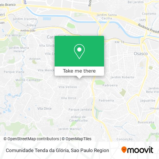 Comunidade Tenda da Glória map