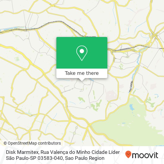 Mapa Disk Marmitex, Rua Valença do Minho Cidade Líder São Paulo-SP 03583-040