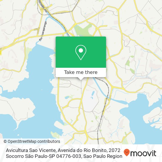 Mapa Avicultura Sao Vicente, Avenida do Rio Bonito, 2072 Socorro São Paulo-SP 04776-003