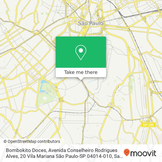 Mapa Bombokito Doces, Avenida Conselheiro Rodrigues Alves, 20 Vila Mariana São Paulo-SP 04014-010