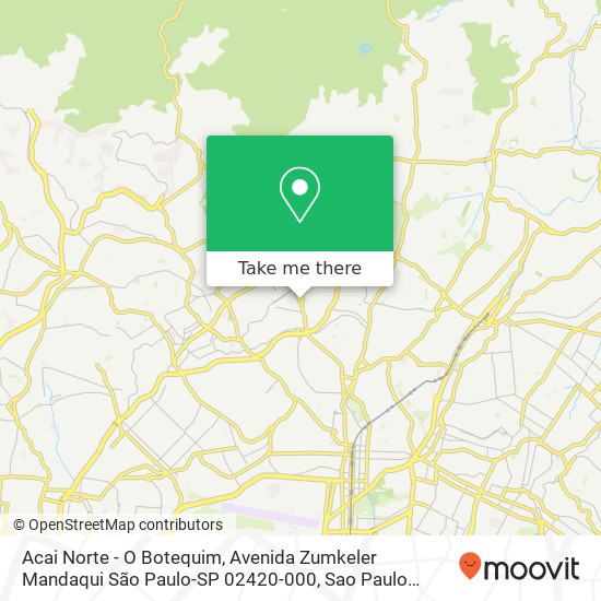Mapa Acai Norte - O Botequim, Avenida Zumkeler Mandaqui São Paulo-SP 02420-000