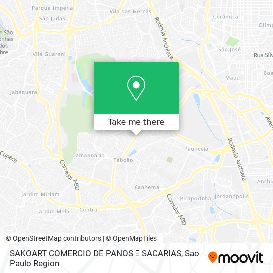 Mapa SAKOART COMERCIO DE PANOS E SACARIAS