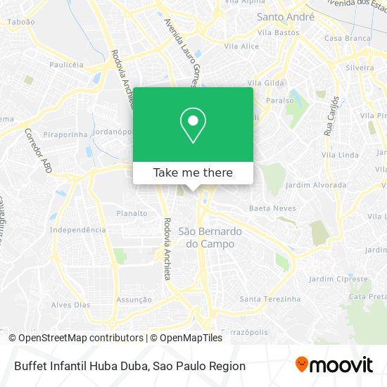 Buffet Infantil Huba Duba map