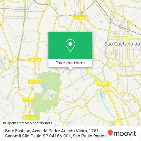 Bete Fashion, Avenida Padre Arlindo Vieira, 1761 Sacomã São Paulo-SP 04166-001 map