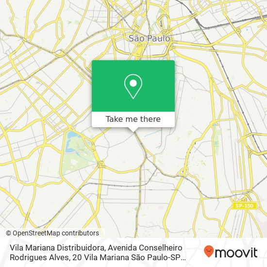 Mapa Vila Mariana Distribuidora, Avenida Conselheiro Rodrigues Alves, 20 Vila Mariana São Paulo-SP 04014-010