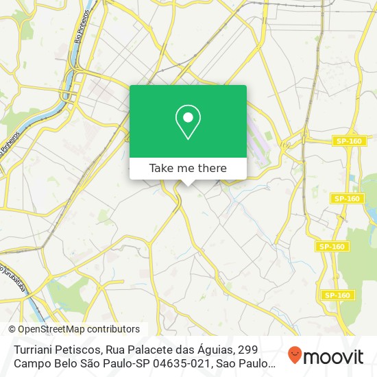 Mapa Turriani Petiscos, Rua Palacete das Águias, 299 Campo Belo São Paulo-SP 04635-021