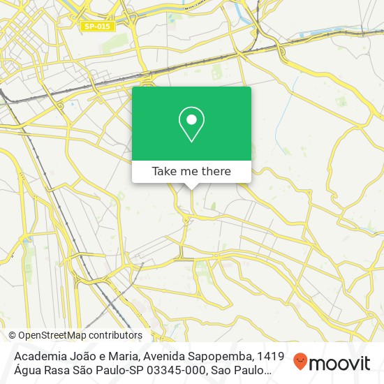 Academia João e Maria, Avenida Sapopemba, 1419 Água Rasa São Paulo-SP 03345-000 map