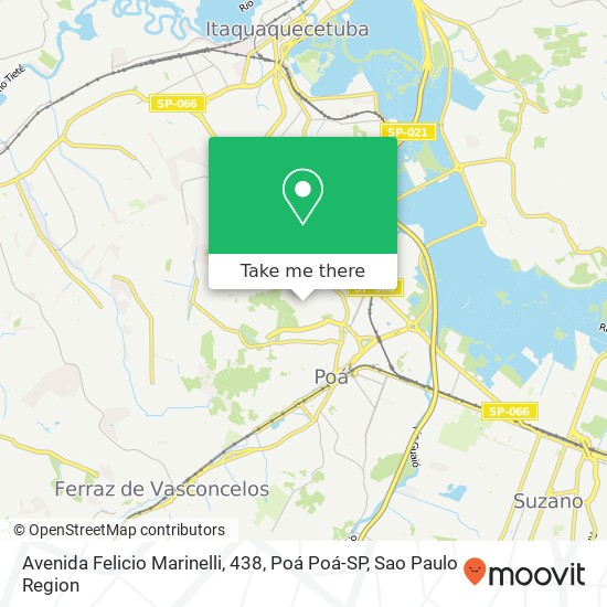 Avenida Felicio Marinelli, 438, Poá Poá-SP map