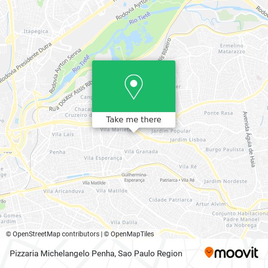 Mapa Pizzaria Michelangelo Penha