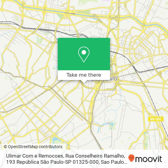 Mapa Ulimar Com e Remocoes, Rua Conselheiro Ramalho, 193 República São Paulo-SP 01325-000