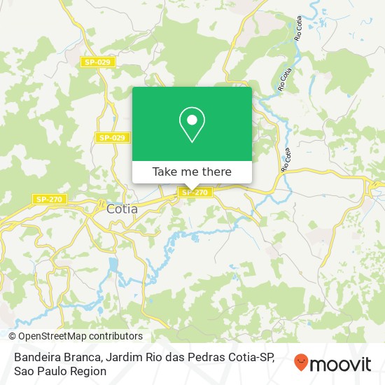 Mapa Bandeira Branca, Jardim Rio das Pedras Cotia-SP