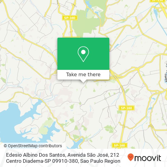 Mapa Edesio Albino Dos Santos, Avenida São José, 212 Centro Diadema-SP 09910-380