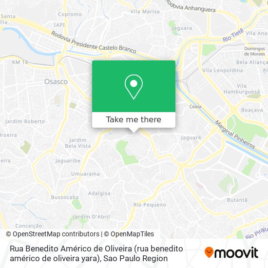 Mapa Rua Benedito Américo de Oliveira (rua benedito américo de oliveira yara)