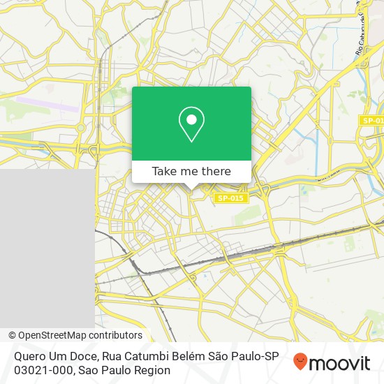 Mapa Quero Um Doce, Rua Catumbi Belém São Paulo-SP 03021-000