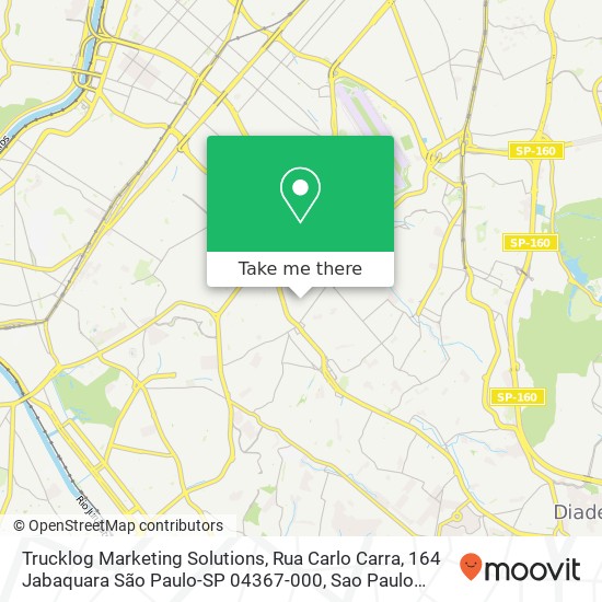 Mapa Trucklog Marketing Solutions, Rua Carlo Carra, 164 Jabaquara São Paulo-SP 04367-000