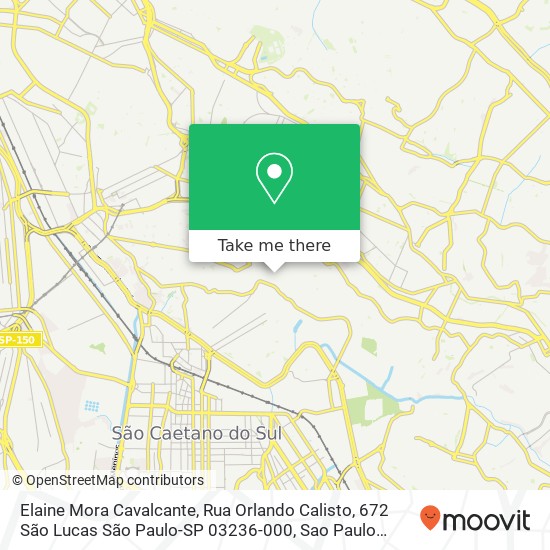 Elaine Mora Cavalcante, Rua Orlando Calisto, 672 São Lucas São Paulo-SP 03236-000 map