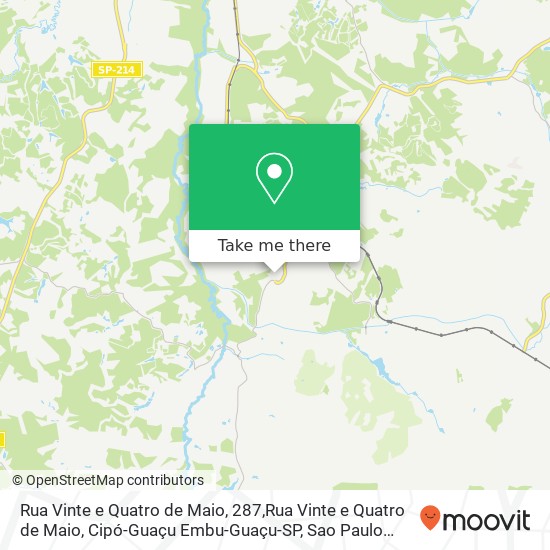 Mapa Rua Vinte e Quatro de Maio, 287,Rua Vinte e Quatro de Maio, Cipó-Guaçu Embu-Guaçu-SP