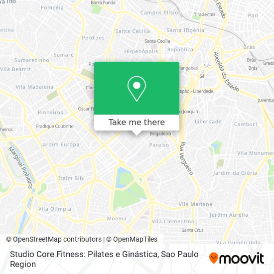 Mapa Studio Core Fitness: Pilates e Ginástica