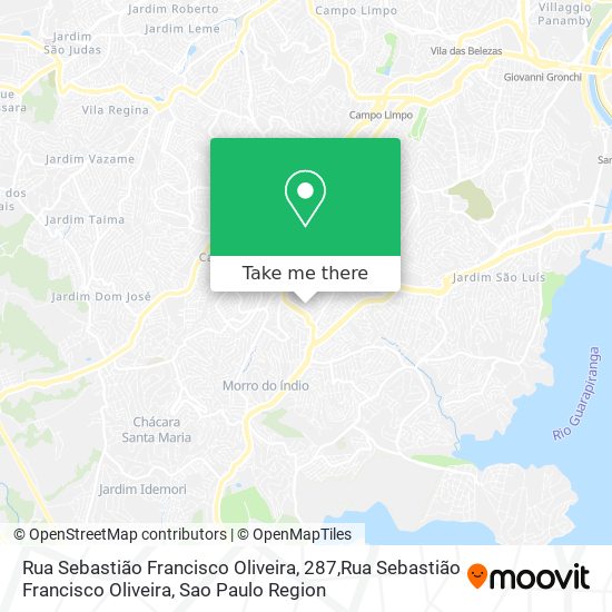 Mapa Rua Sebastião Francisco Oliveira, 287,Rua Sebastião Francisco Oliveira