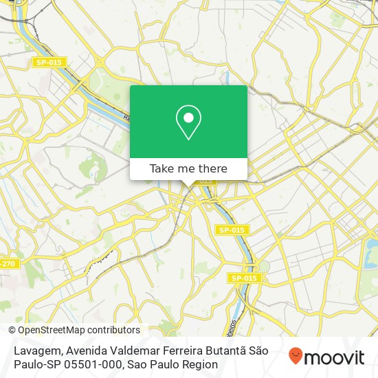 Mapa Lavagem, Avenida Valdemar Ferreira Butantã São Paulo-SP 05501-000