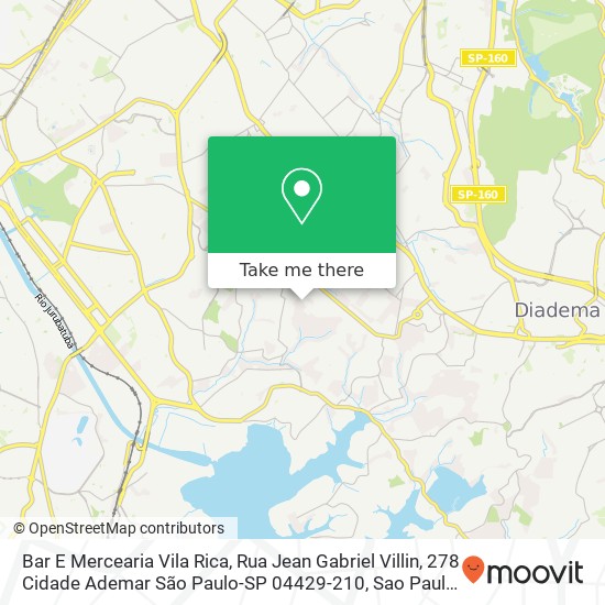 Bar E Mercearia Vila Rica, Rua Jean Gabriel Villin, 278 Cidade Ademar São Paulo-SP 04429-210 map