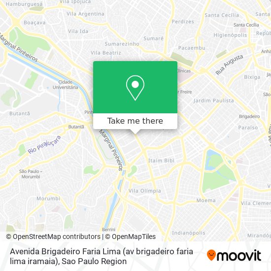 Mapa Avenida Brigadeiro Faria Lima (av brigadeiro faria lima iramaia)